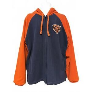 Chicago Bears fleece zip up NFL G-III jacket XL orange blue